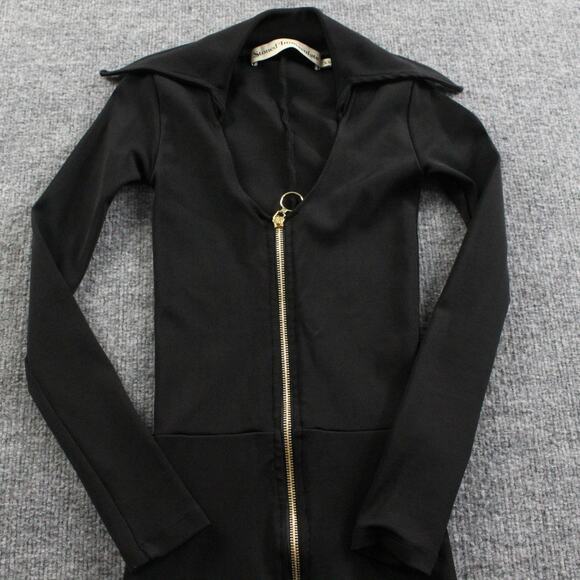 Stoned Immaculate Romper Womens XS Zip Disco Jumpsuit Black Retro Quiet Luxury - Picture 7 of 15